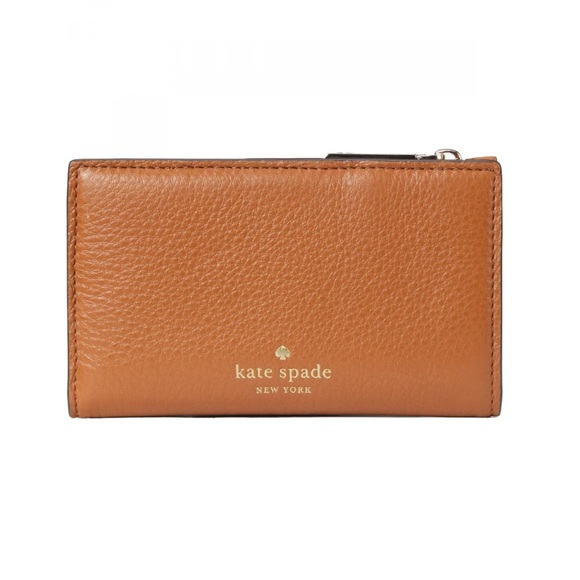 NWT Kate Spade Hayes Small Wallet in Warm Gingerbread brown leather Red - Picture 6 of 14